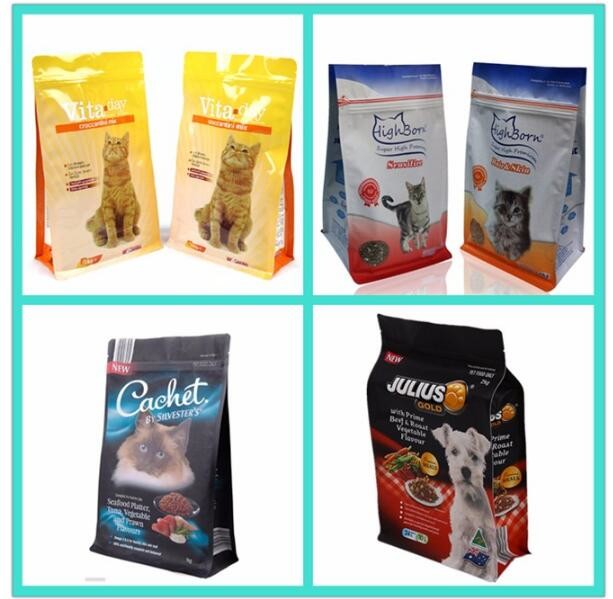 Flexible Packaging Custom Printing Plastic Cat Pet Food Stand Up Zipper Pouch With Zip Lock