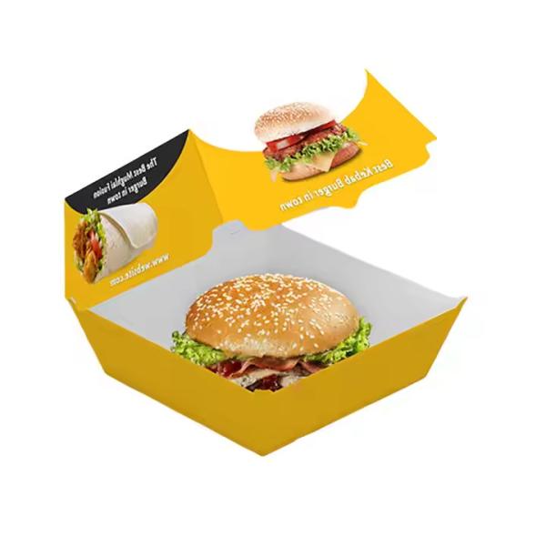 Custom Printed Burger Boxes Compostable Disposable Food Packaging for Restaurant