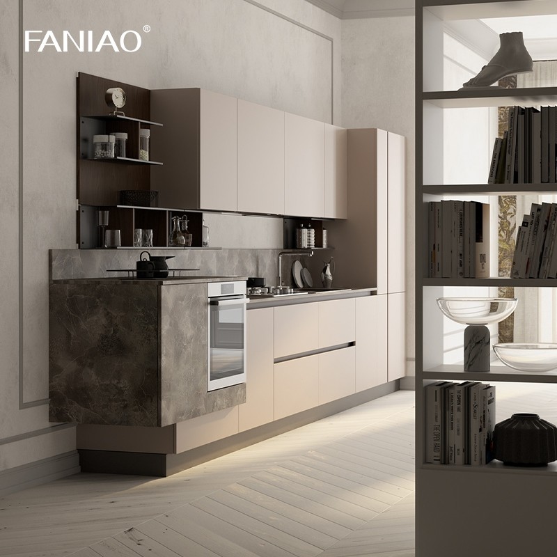 Building Project Contractor RTA Solid Wood Melamine MDF Plywood Kitchen Cabinets Sets