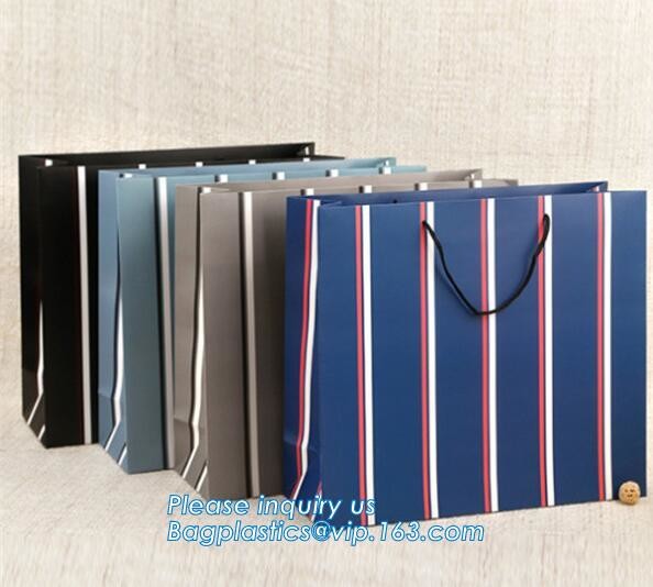 Luxury paper bags with handles Different Sizes,250gsm art paper shopping carrier bag custom printing with handle rope