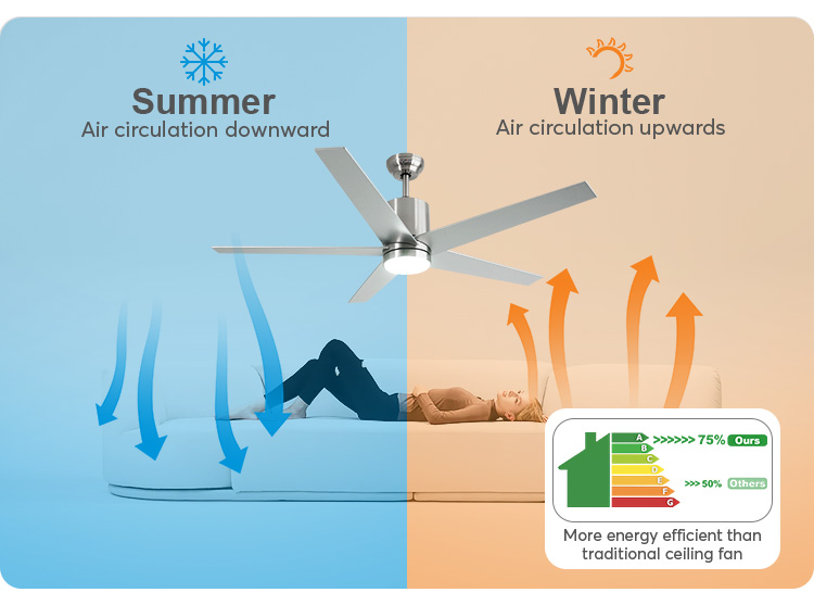 5 MDF Blades Fancy 56 Inches LED Ceiling Fan with 5 Speed Choice and High CRI Ra 100