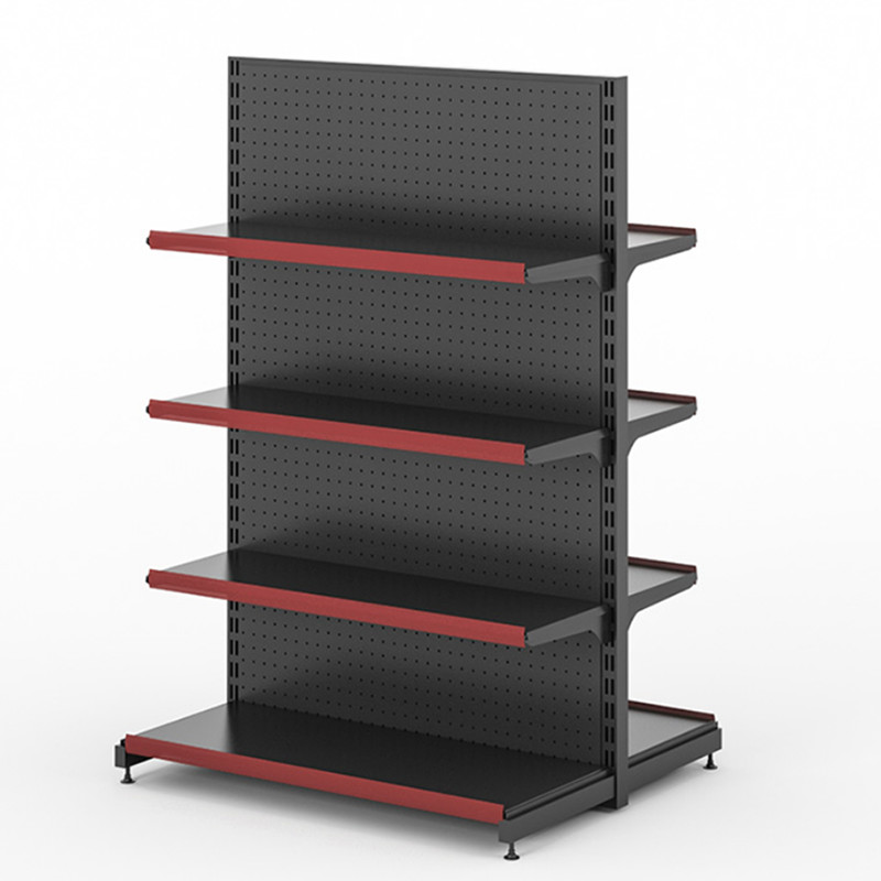 Metal 4 Tier Gondola Supermarket Shelf Rack 30 X 60mm 1.65M Cold Rolled