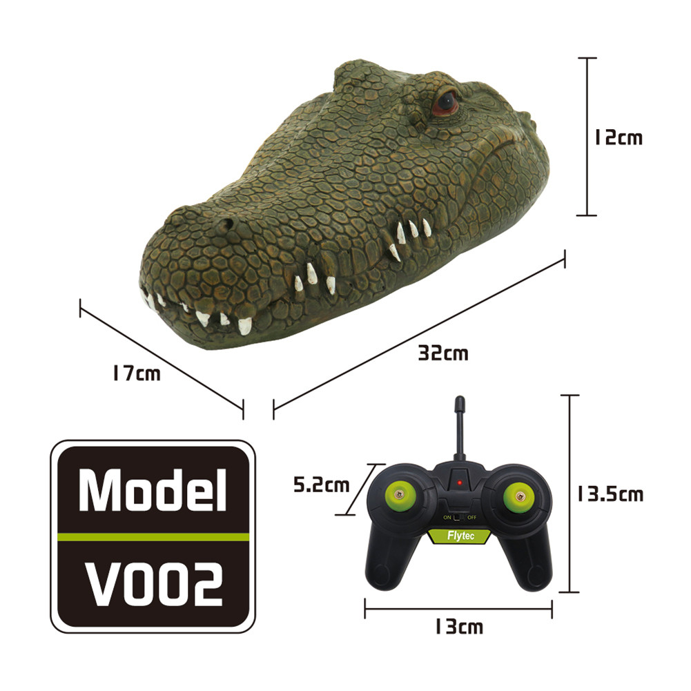 2.4ghz Remote Control RC Boat Simulation RC Crocodile Head Army Color