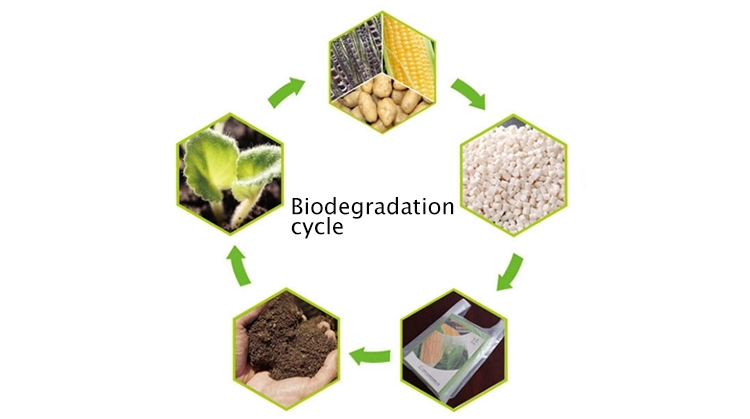 cornstarch 100% biodegradable compostable plastic PLA PBAT reclosable k zipper packaging bags