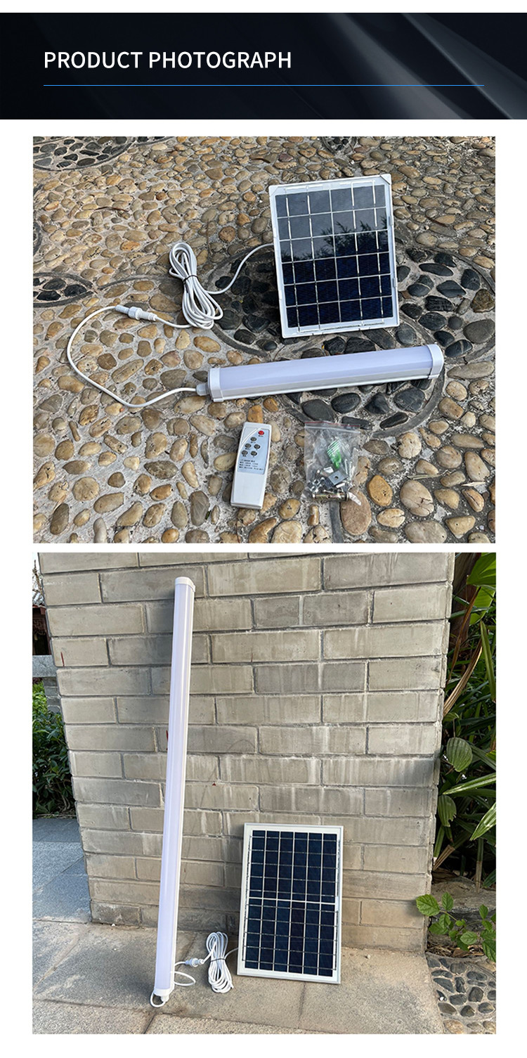 Waterproof 90cm Solar Panel Tube Light 35x35cm Panel 10A Bettery