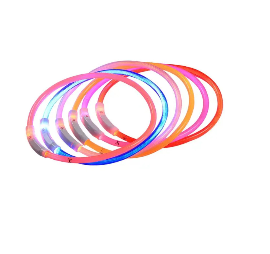 Custom Nylon Waterproof Dog Training Collar Reflective LED Luminous Charging Pet Dog Collar