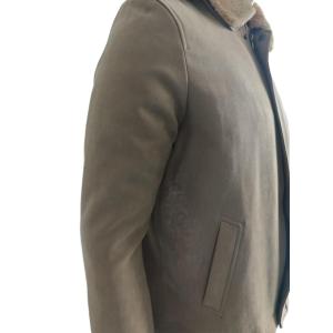 Customizable Khaki Military Jacket with Faux Fur Collar for Winter