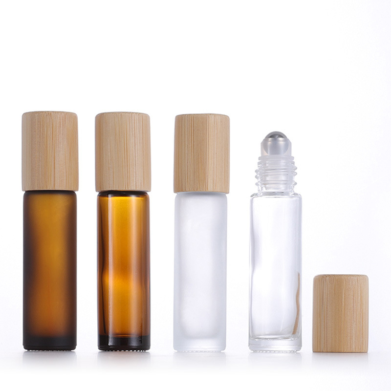 5ml 10ml 15ml Bamboo Wooden Glass Roller Ball Deodorant Bottle for Essential Oil Roll on Perfume without Reed Diffuser