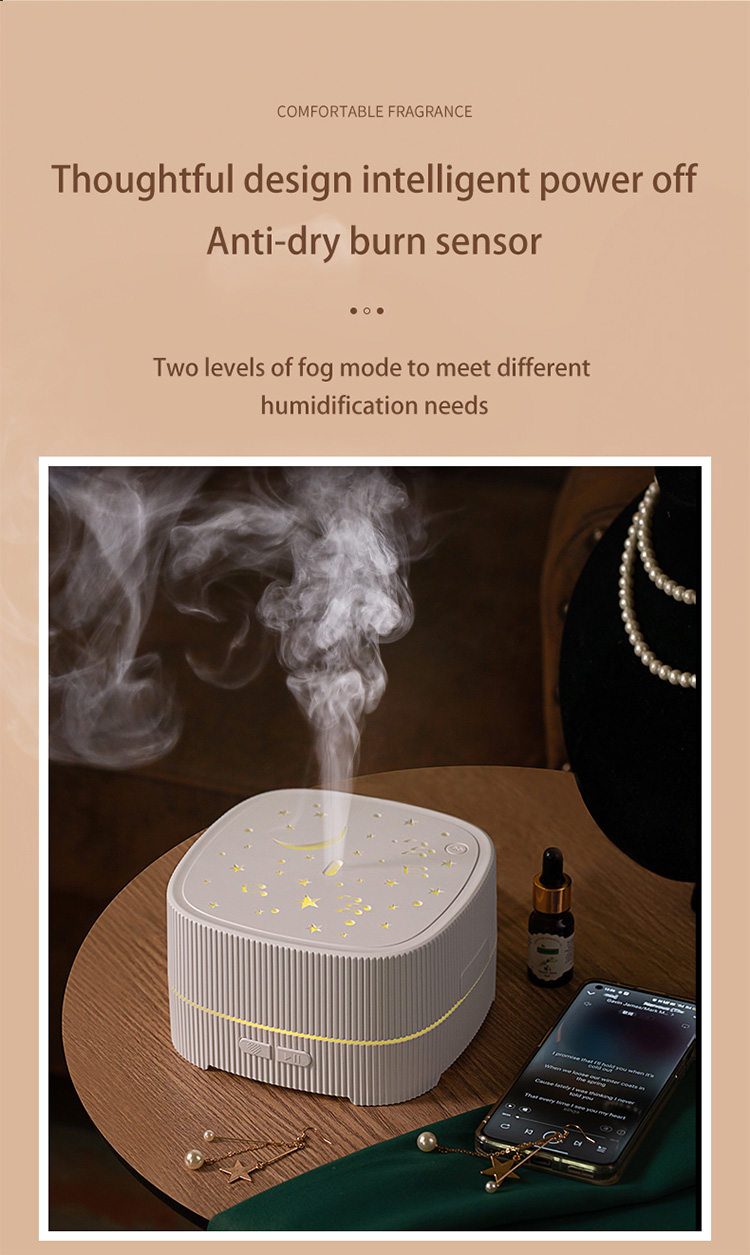 HOMEFISH Bluetooth Music LED Light Essential Oil Diffusers Aroma Diffuser Humidifier 500ML