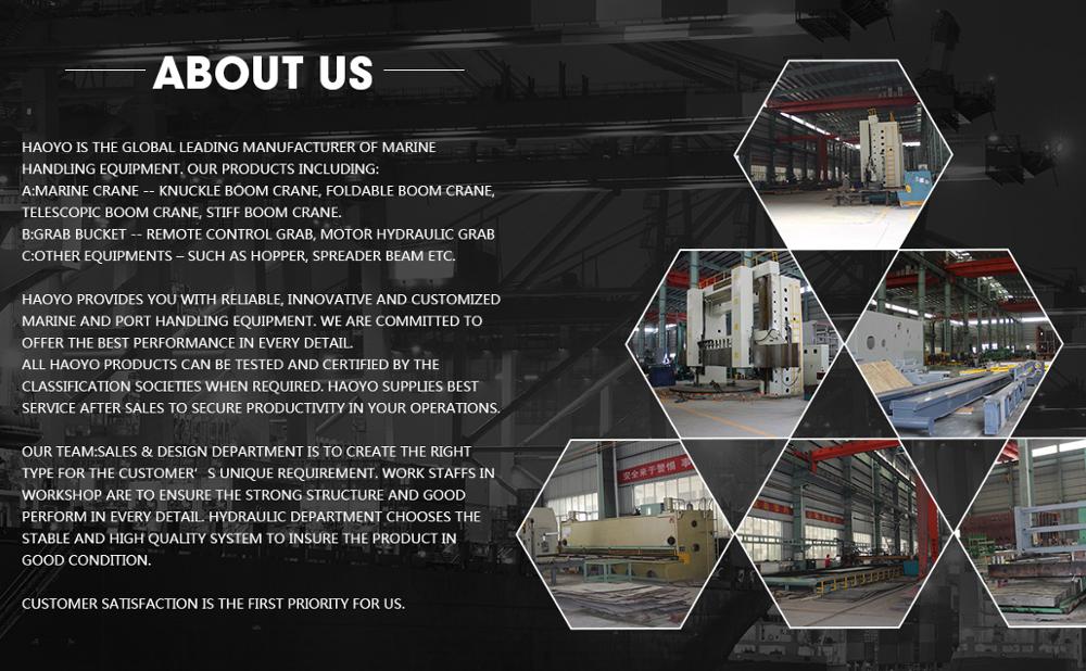 Maximum Lifting Capacity 5 Tons Provision Cargo Handling Hydraulic Telescopic Marine Ship Crane