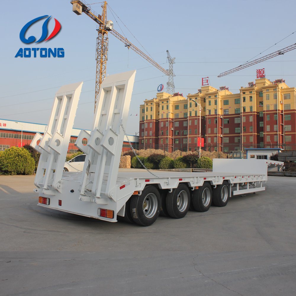 650-800mm Height 3 Axle 80T Front Loading Gooseneck Detachable Low Bed Trailer for Loading