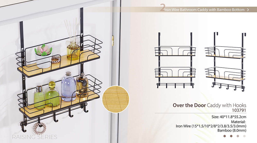 2 Layers Metal Bathroom Towel Hook Rack Over Door Hanging Organizer Multifunction