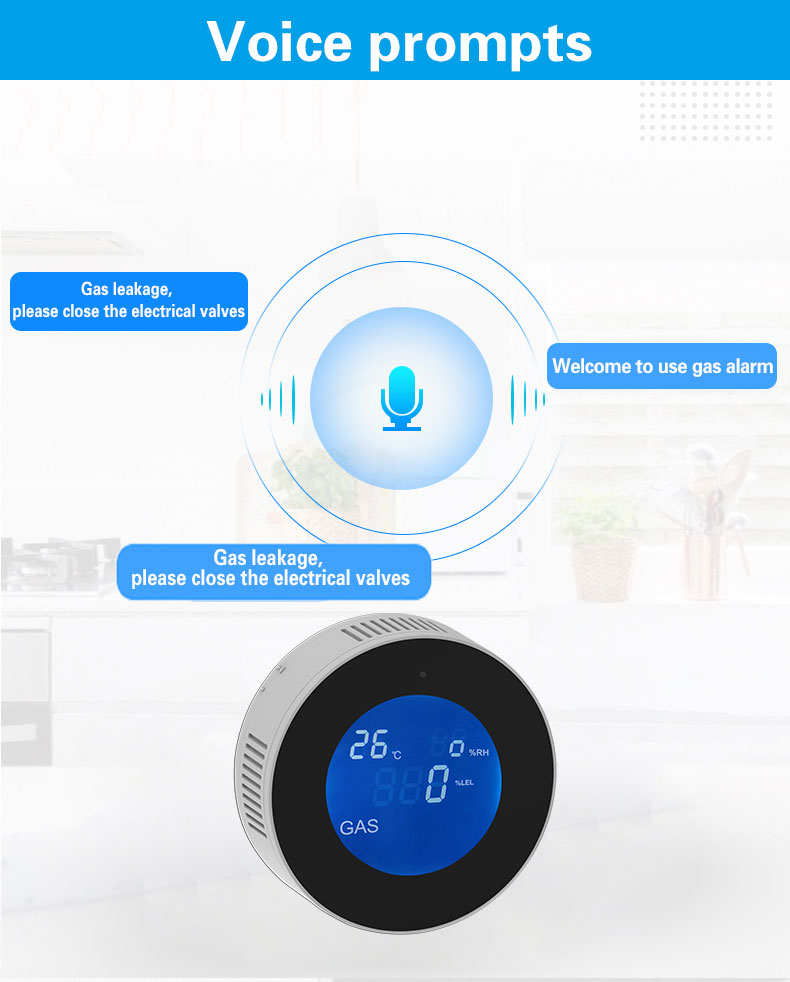 Glomarket Tuya Wifi Alarm System Lcd Digital Alarm Remote Control Leak Detector Gas Sensor Gas Leak Detector