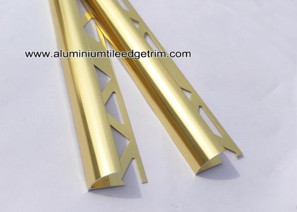 YC12 Shiny Gold Aluminum Tile Edge Trim / Corner Brace For Decoration Or