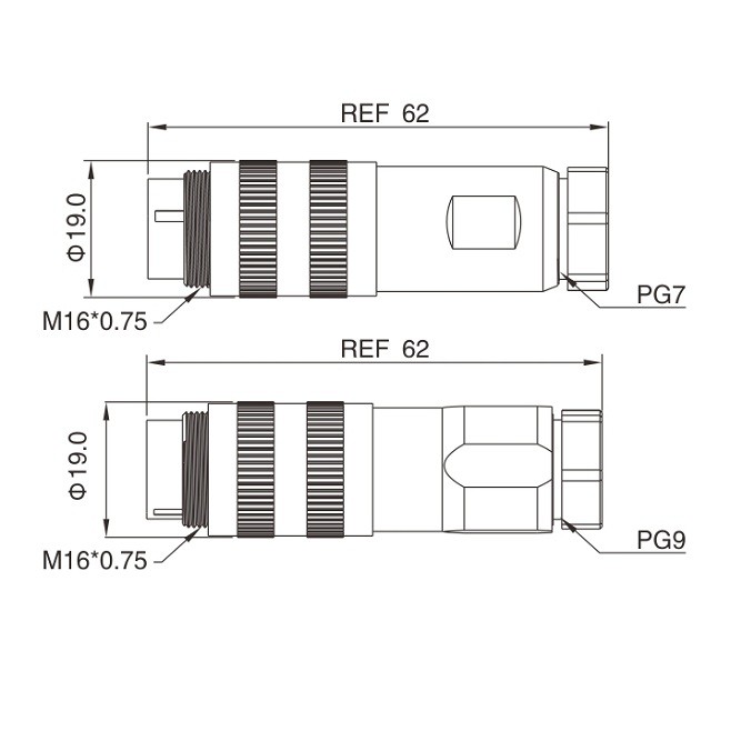 IP67 Waterproof Electrical Circular Cable Molded Assembly 5p/6p/7pin M16 Connectors For Sensor Application