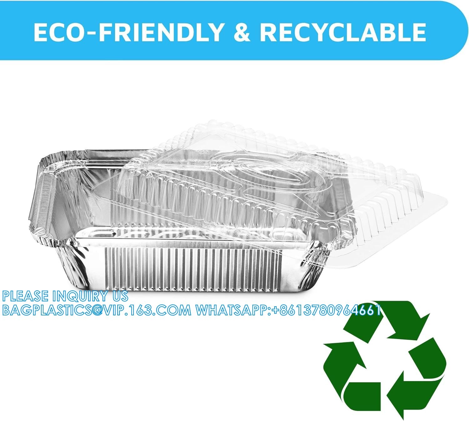 5x4”8x5.5” Drip Pans Aluminum Foil Food Containers Disposable Takeout Pans With Clear Lids Eco-Friendly & Recyclable