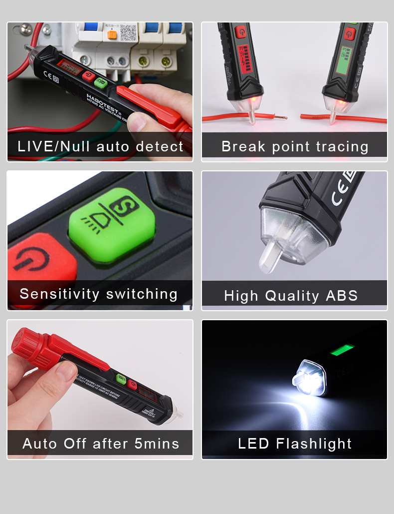 LCD Display 48 Volt Pen Type Voltage Tester , Digital Voltage Tester Pen