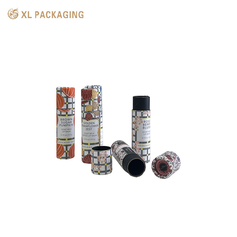 Small Colorful Lip Balm Paper Tube Cosmetic Cylindrical Paper Tube Box Packaging
