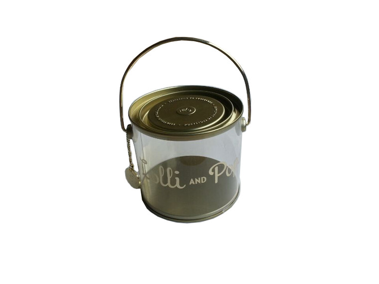 Transparent Printed Window Food Grade Tin Containers Cymk Printing