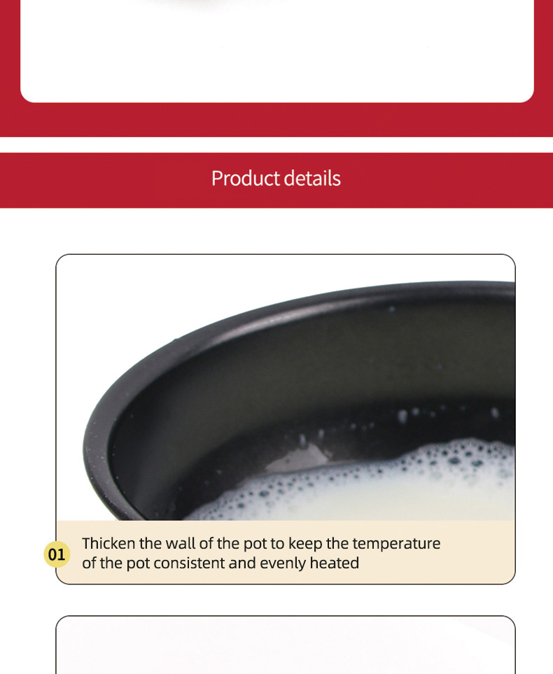 New Design Kitchen Cooking Sauce Pan Cookware Milk Pot Non-stick Iron Saucepan Cookware Pot With Bakelite Handle