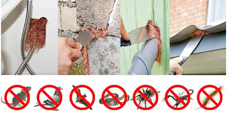 Copper Mesh Rodent Control Kit 100% Pure Copper Roll For Effective Pest And Rodent Prevention