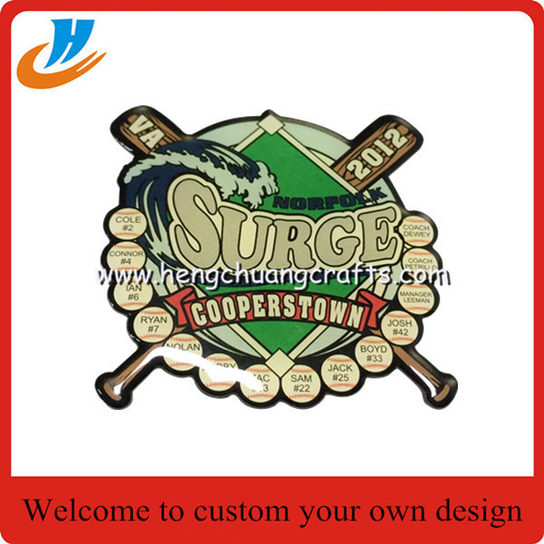 LED flash baseball lapel pin/US baseball metal pin with LED on back