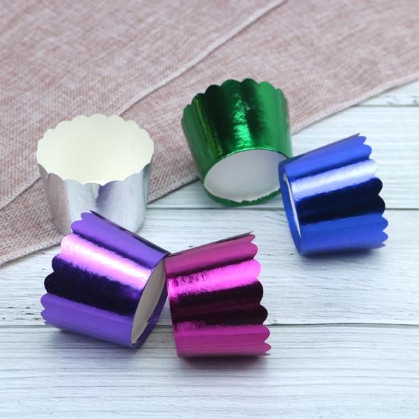 Food Grade Sustainable Aluminum Foil Cupcake Baking Cups , Sustainable Paper