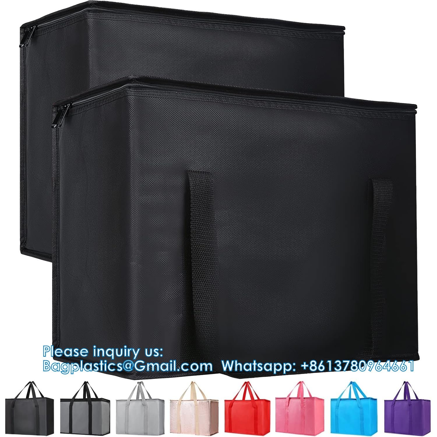 Pack Extra Insulated Grocery Shopping Bag, Large Blue, Reusable Bags,Pizza,Sturdy, Recyclable, Reusable