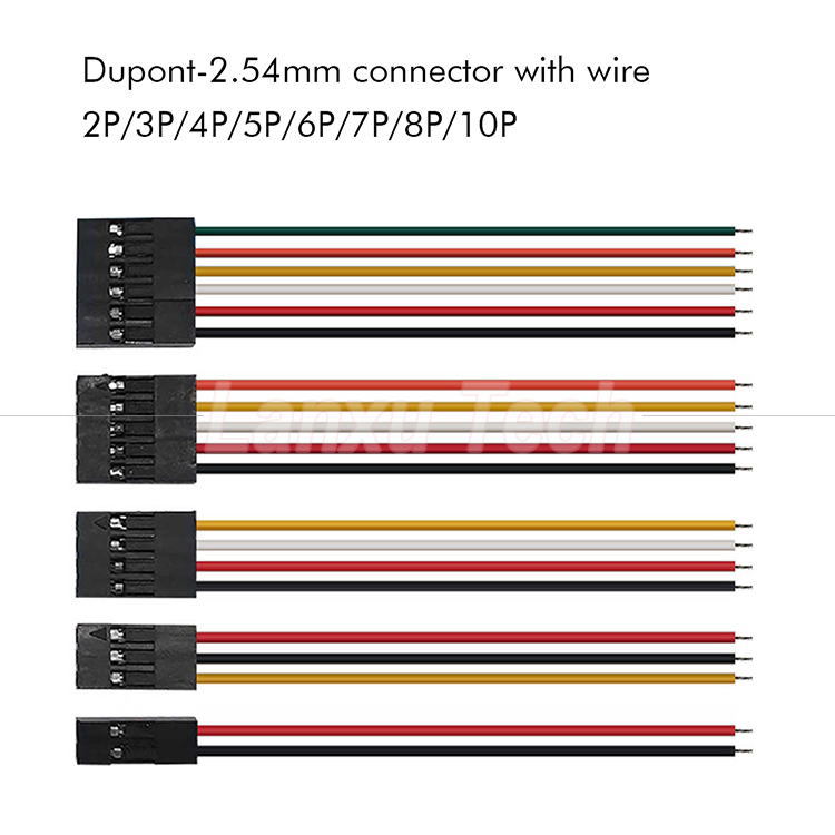 10cm 20cm 30cm 50cm 2 Pin 3 4 5 6 8 10 Pin Dupont 2.54mm Connector Cable Jumper Wire Harness