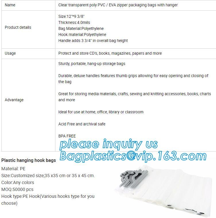hanger bag with zip lock on the top,Frosted Zip lockk bag EVA PVC hanger bag for clothes, EVA frost drawstring bag, Froste