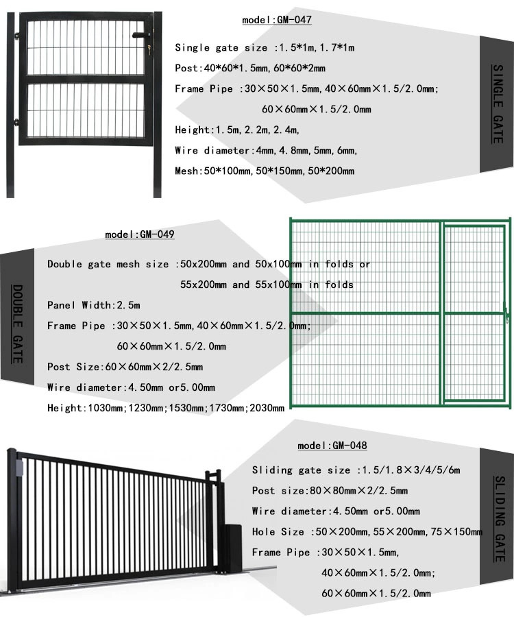1.2*1m Metal Garden Fence Gate With Security Lock