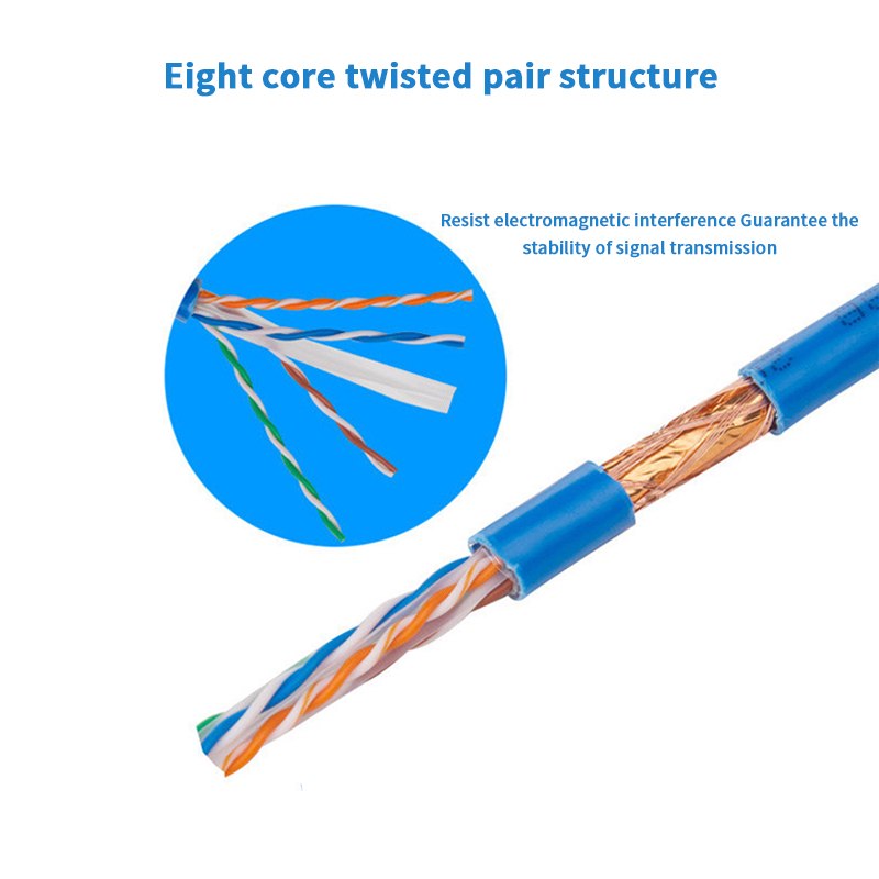 Gigabit CAT6A Lan Cable Pure Oxygen Free Copper Shielded Twisted 4 Pairs