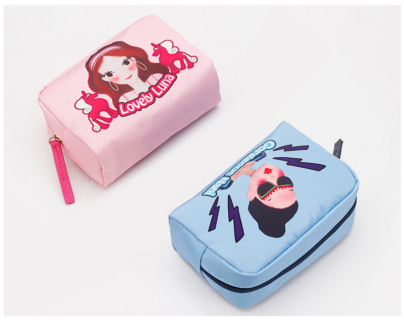 Student'S Zipper Closure Polyester Travel Makeup Pouch