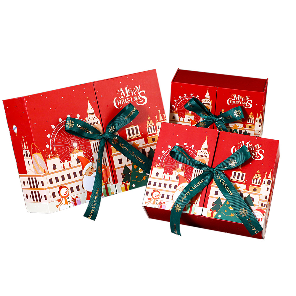 Custom Luxury Rectangle Chocolate Paper Christmas Present Storage with Logo