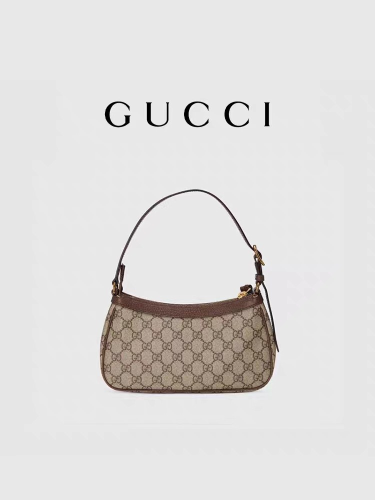 Small GG Supreme Canvas Leather Underarm Shoulder Bag GUCCI Ophidia