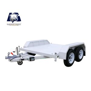  White Tandem Axle Flatbed Trailer 680kg Tandem Flatbed Trailers Manufactures