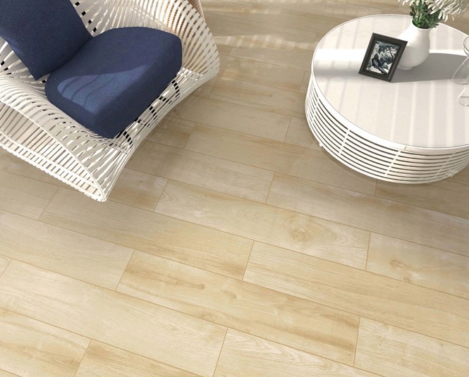 Decorative 200x1000mm Wooden Porcelain Strips For Kitchen Gray And Yellow