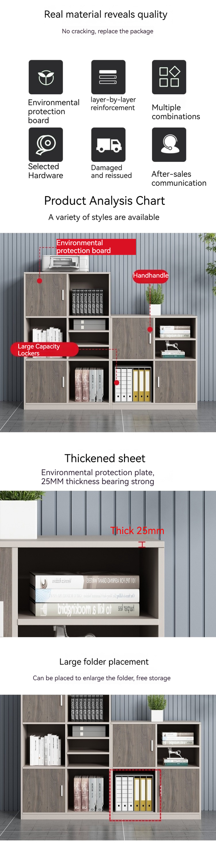 Mail Packing Office Tea Floor Cabinet for Simple File Storage and Retrieval