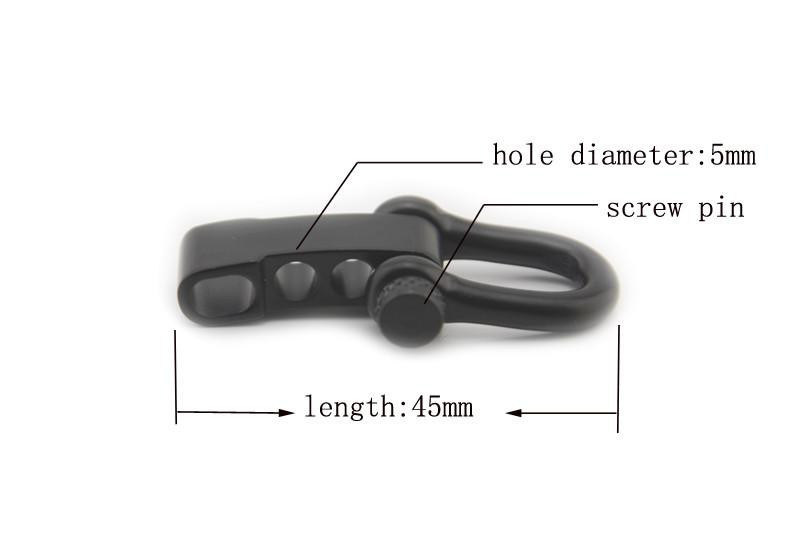 Stainless Steel Bow Shackle Adjustable Paracord Shackle with Screw Pin