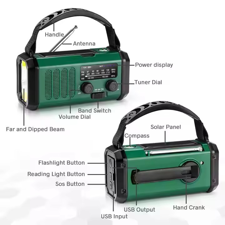 2000mhA Battery Emergency Radio The Ultimate Solution with USB Charging Port