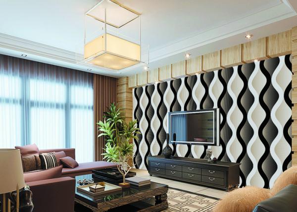 PVC Modern Style Low Price Wallpaper For Livingroom , Natural Vermiculite