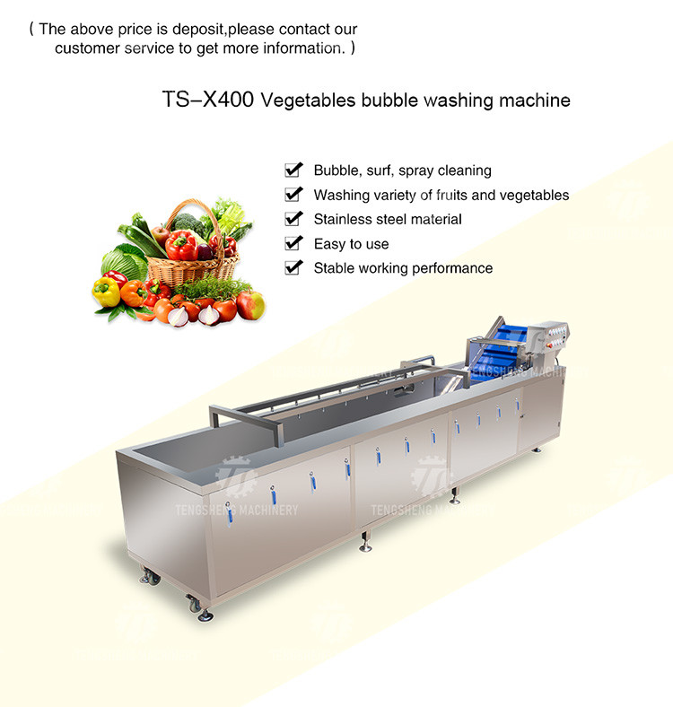 2000KG/H Fruit And Vegetable Washing Machine Bubble Washing Equipment