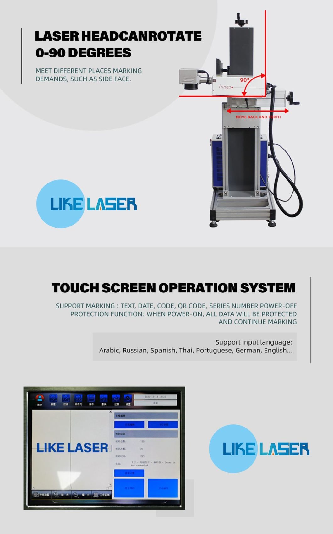 High Speed Fiber Laser 20W 50W Laser Marking Machine Automatic Pen Conveyor Belt Laser Engraving Machine for Metal Pen