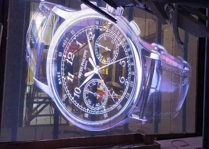 16 Bit Transparent Glass LED Display Screen Indoor 1920Hz 3.91mm