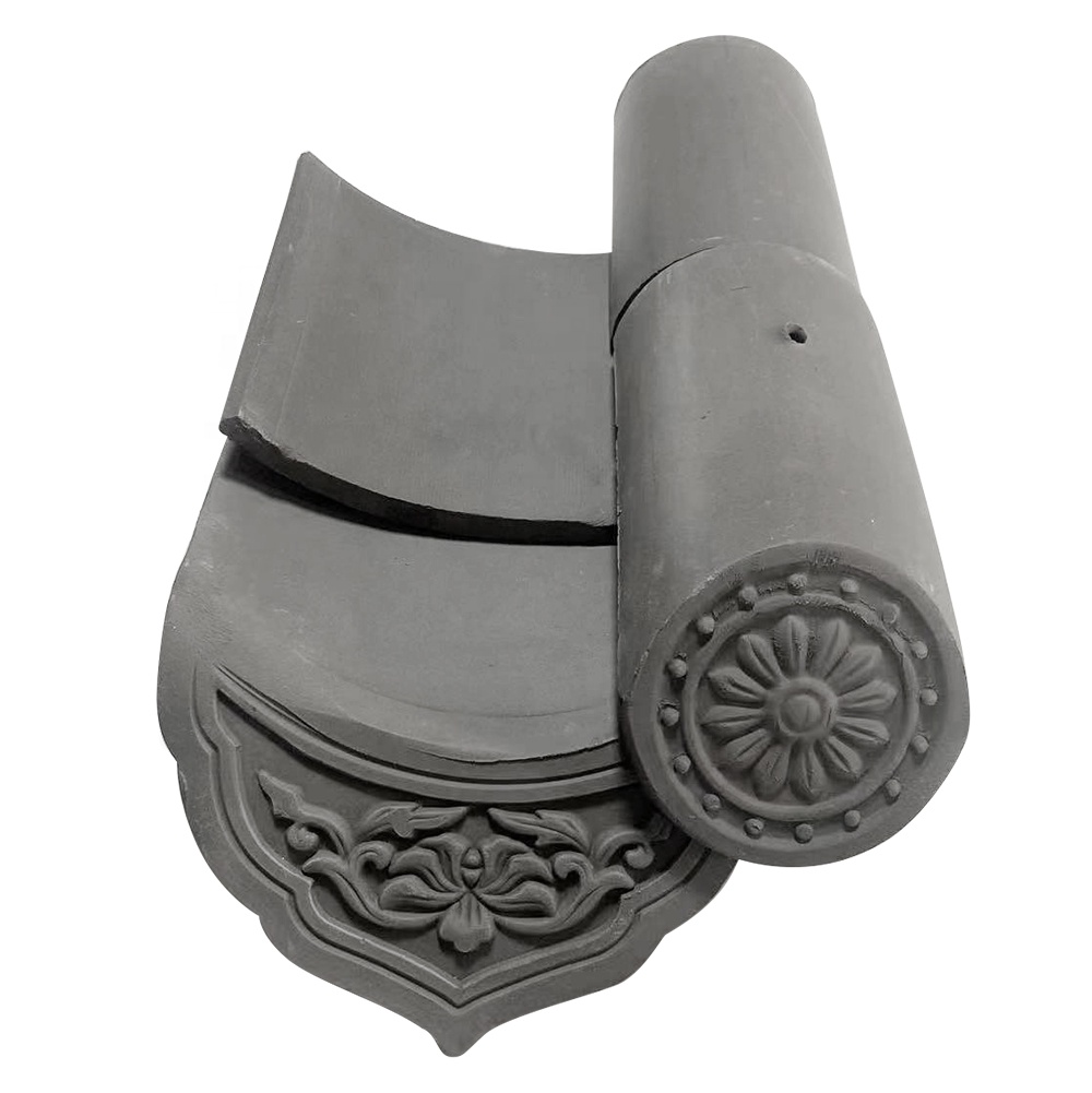 180*180mm Compressive Strength 1500N Chinese Roof Tiles for Buddhist Temple Traditional Material