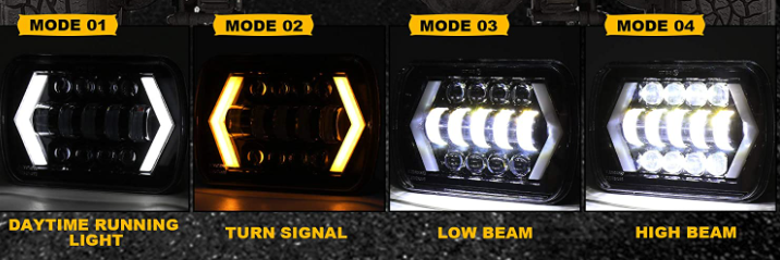 Rectangle Arrow 7 Inch White Yellow 30V Available Motorcycle LED Light