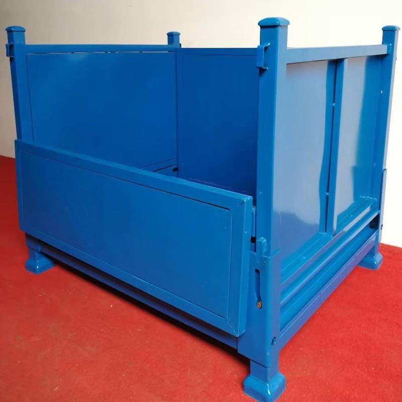 Durable Galvanized Steel Wire Mesh Container Stackable Box Metal Storage