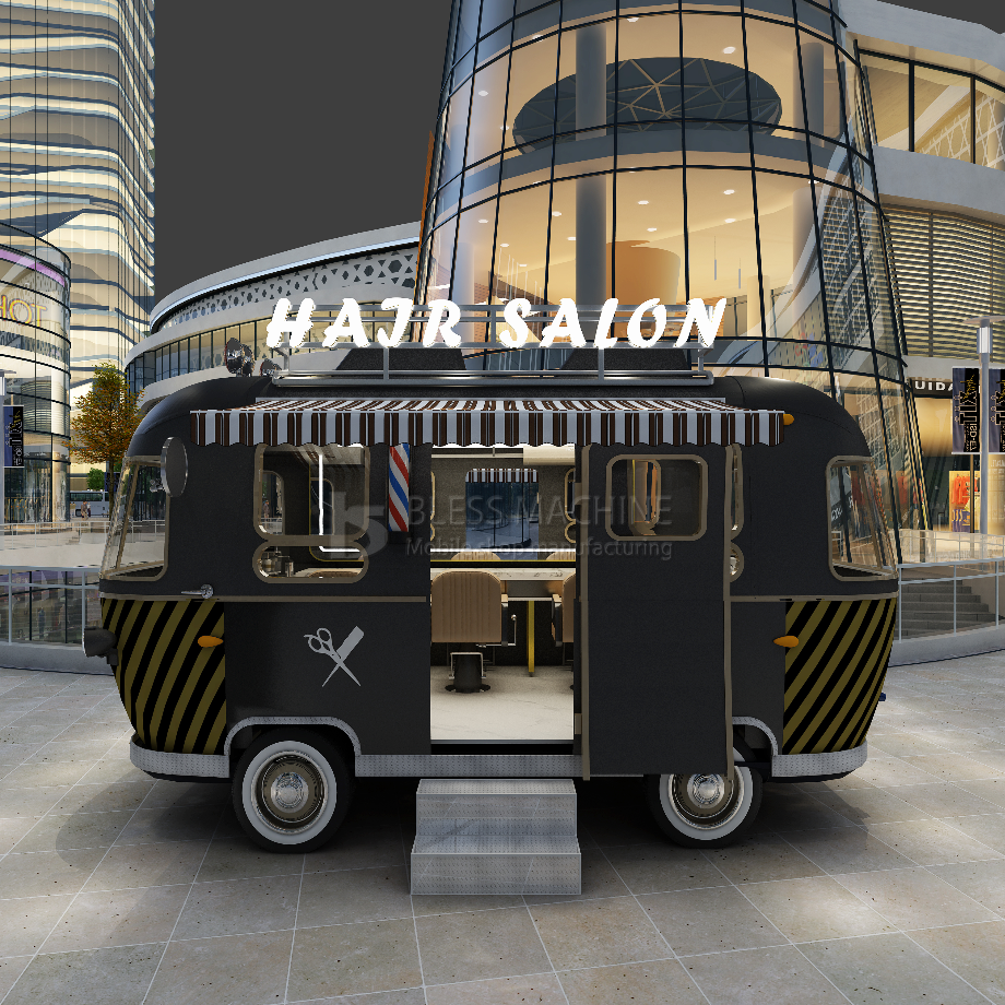 1000kg Stainless Steel Electric Mobile Hair Cut Salon Barber Shop Van Truck Trailer