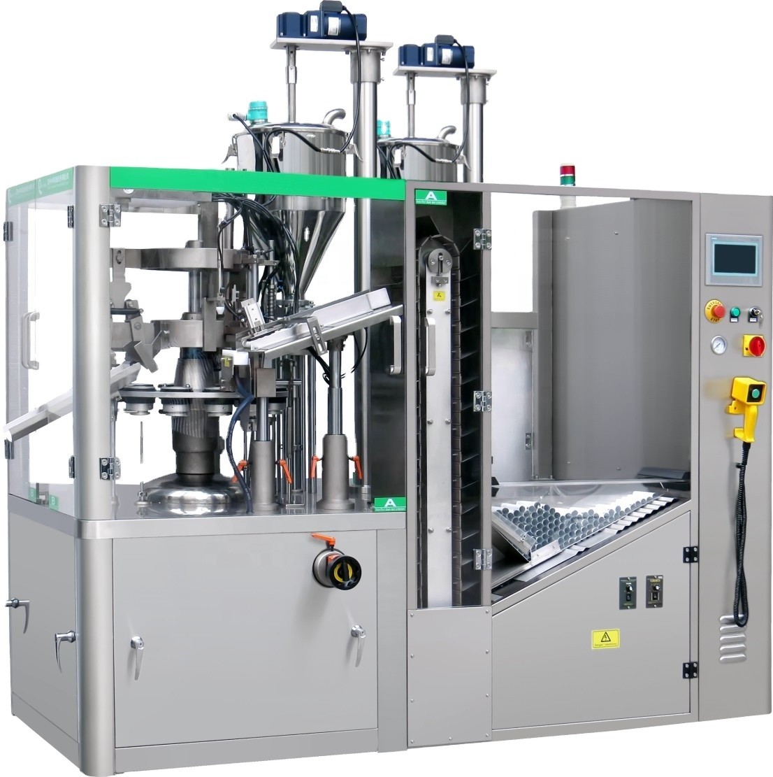 500bph Emulsifier Homogenizer Cosmetic Cream Mixer Two Color Toothpaste Machine Tube Filling
