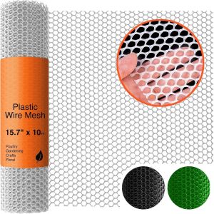  Chicken Wire Fencing Mesh Plastic With Zip Ties, 1.3×10FT Garden Netting For Moss Poles, Plastic Chicken Wire For Poultry Rabbit Fencing,Crafts,DIY - Manufactures